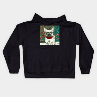 Cutest Merle French Bulldog Christmas Puppy Mom Dad Happiness Kids Hoodie